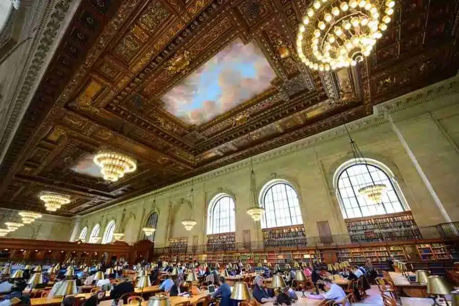 La sala de lectura de la Biblioteca Pública de Nueva York