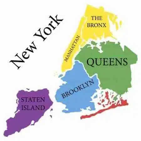 Mapa de los distritos de Nueva York