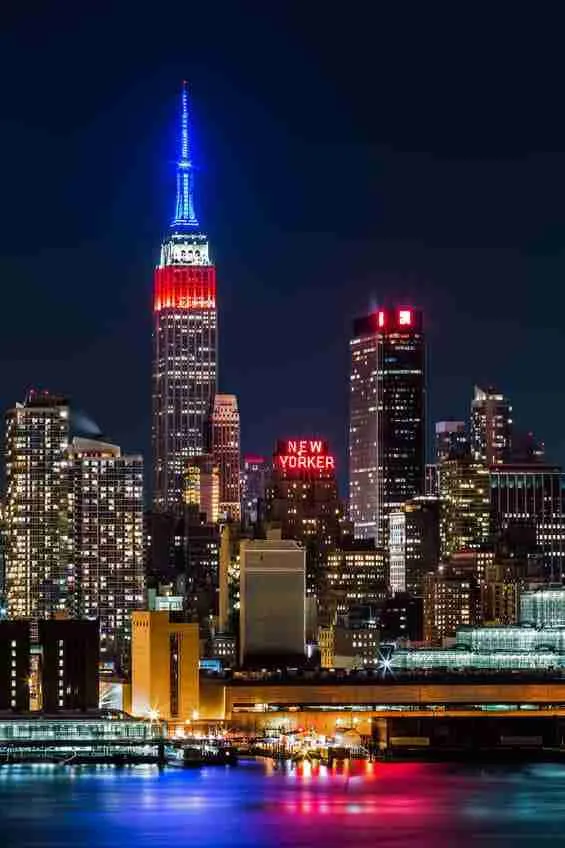 El Empire State Building durante el Día de la Independencia el 4 de julio