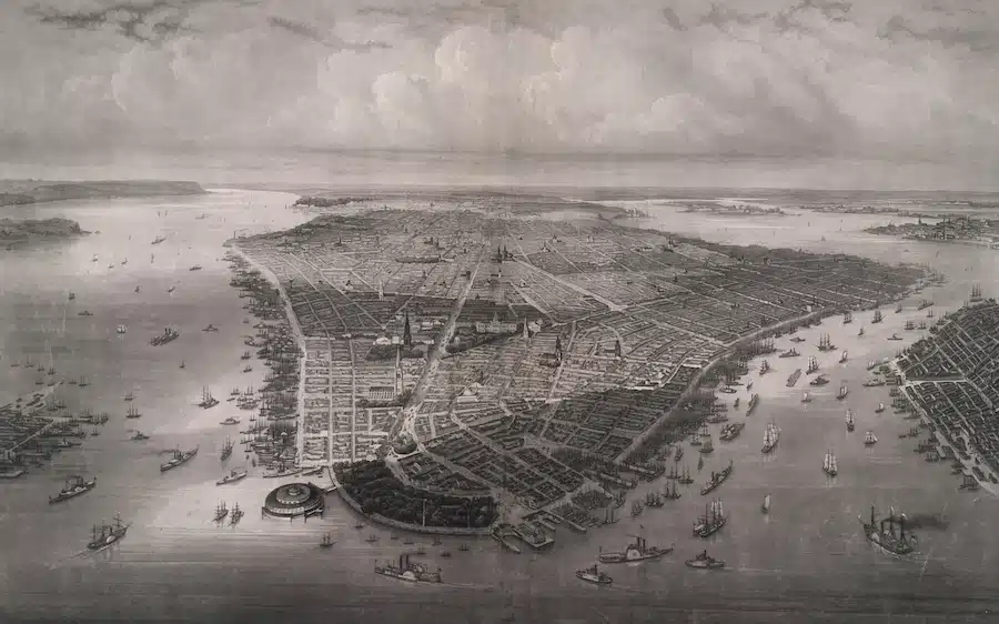Ilustración histórica de Manhattan: como era en 1851