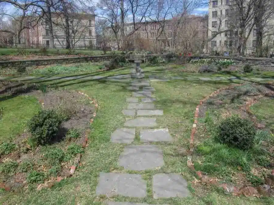 Los jardines de la mansión Morris Jumel en Washington Heights, Nueva York