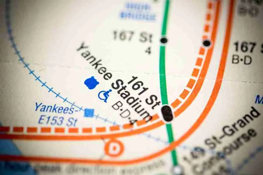 Mapa del metro para llegar al Yankee Stadium