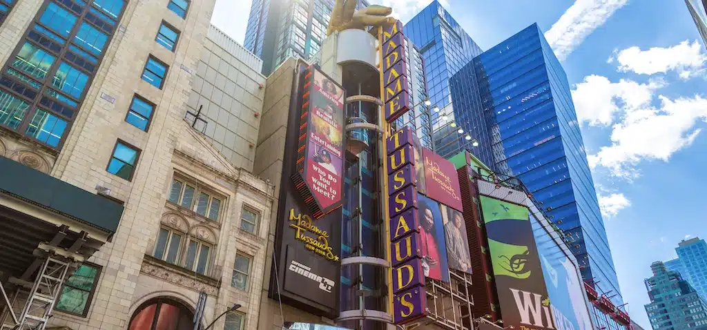 La entrada del museo de cera Madame Tussauds en Times Square a Nueva York