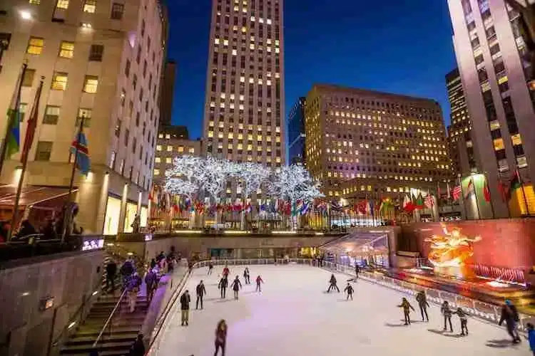 La pista de patinaje del Rockefeller Center