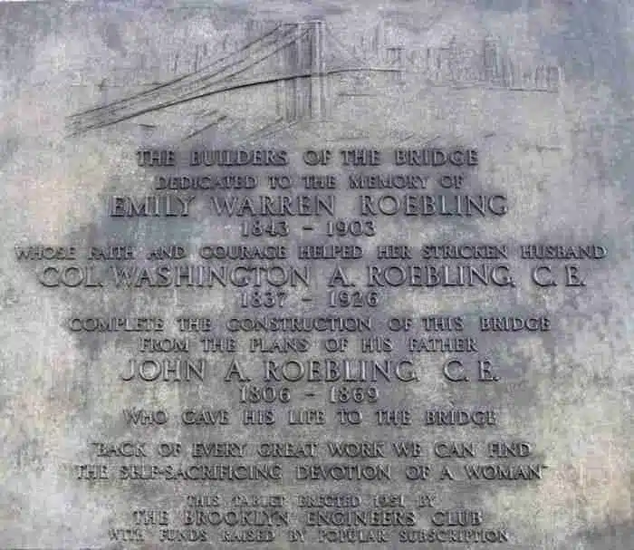 Los trabajadores del puente de Brooklyn querían rendir homenaje a Emily Roebling