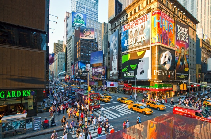 Pasarás por Times Square muchas veces durante tu viaje a Nueva York