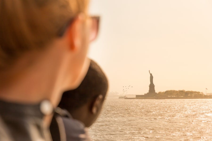 Vista de la Estatua de la Libertad desde el ferry de Staten Island