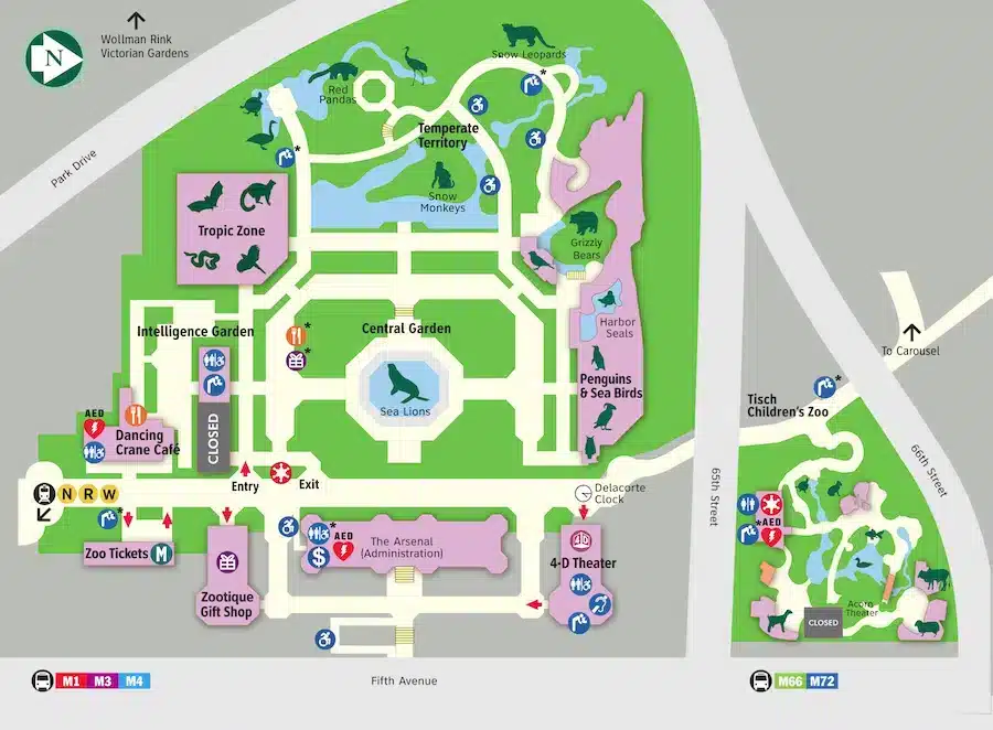 Mapa del Zoológico de Central Park